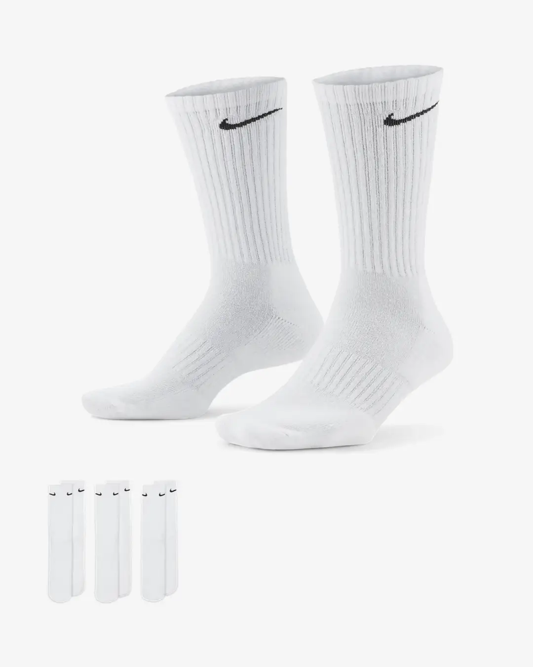 Nike Everyday Cushioned Crew Socks - White (SX7664-100) | Premium Comfort & Support for All-Day Wear